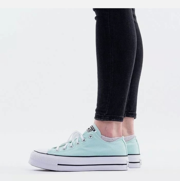 Converse Womens Lift Oxford Platform Low Top in Ocean Mint / White Size 10 US